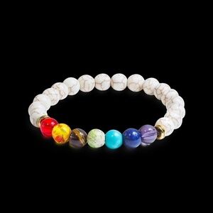 7 Chakra Healing Bead White Turquoise Bracelet